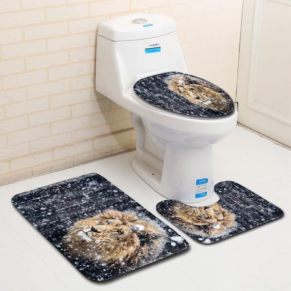 bath mats lion pattern toilet seat mat three-piece set lid cover non-slip bathroom products
bath mats lion pattern toilet seat mat three-piece set lid cover non-slip bathroom products