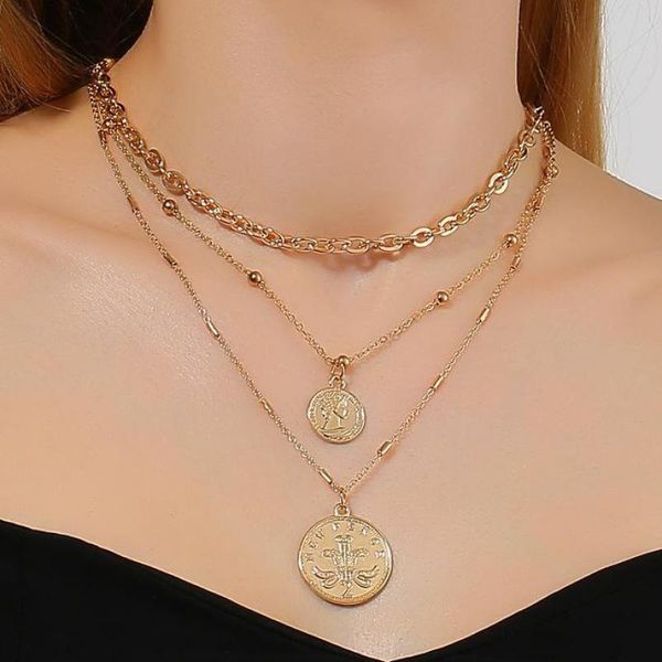 pendant necklaces multilayer portrait necklace punk hip hop thick chain for women gold color jewelry & pendants gift, Silver
pendant necklaces multilayer portrait necklace punk hip hop thick chain for women gold color jewelry & pendants gift, Silver