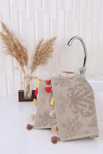 % 100 cotton 2 pieces jacquard tasseled velvet 30x45 towel 
% 100 cotton 2 pieces jacquard tasseled velvet 30x45 towel