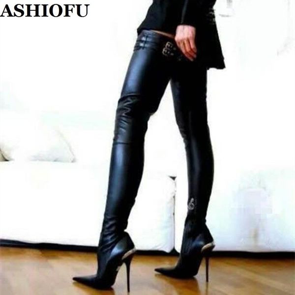boots ashiofu handmade women over knee pointed-toe club thigh high striper evening fashion winter long, Black
boots ashiofu handmade women over knee pointed-toe club thigh high striper evening fashion winter long, Black