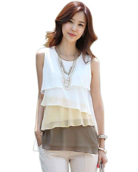 women's t-shirt 2021 design multi-colors blusas shirts for spring summer style flounce tiered round neck sleeveless shirt, White
women's t-shirt 2021 design multi-colors blusas shirts for spring summer style flounce tiered round neck sleeveless shirt, White