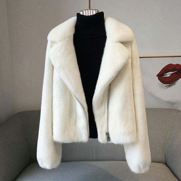women's fur & faux donsignet women coat 2021 mink ladies short motorcycle imitation jacket slim fashion, Black
women's fur & faux donsignet women coat 2021 mink ladies short motorcycle imitation jacket slim fashion, Black