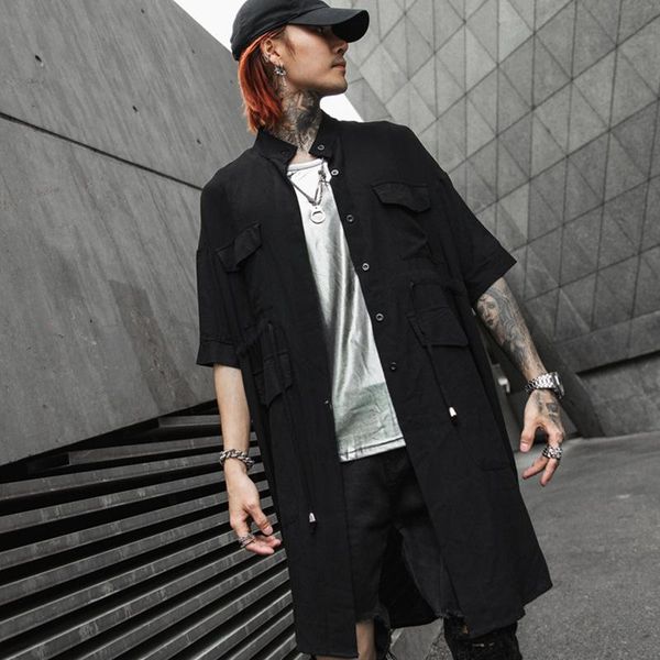 men drawstring design black punk hip hop long shirt vintage street wear nightclub stage costume man casual sleeve men's shirts, White;black
men drawstring design black punk hip hop long shirt vintage street wear nightclub stage costume man casual sleeve men's shirts, White;black