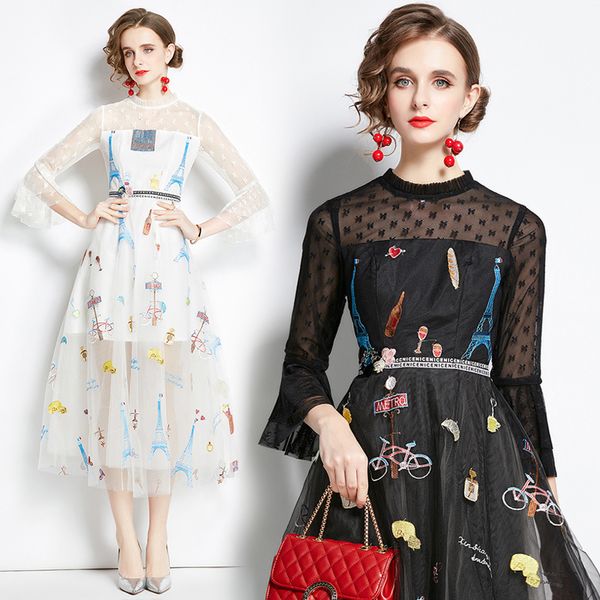 fashion designer summer cartoon embroidered mesh a-line elegant women flare sleeve beading party midi dress 210416, Black;gray
fashion designer summer cartoon embroidered mesh a-line elegant women flare sleeve beading party midi dress 210416, Black;gray