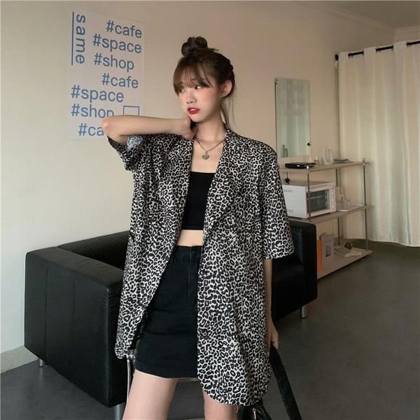 women's suits & blazers women short sleeve summer leopard printed vintage street wear womens bf outwear notched fashion harajuku retro, White;black
women's suits & blazers women short sleeve summer leopard printed vintage street wear womens bf outwear notched fashion harajuku retro, White;black
