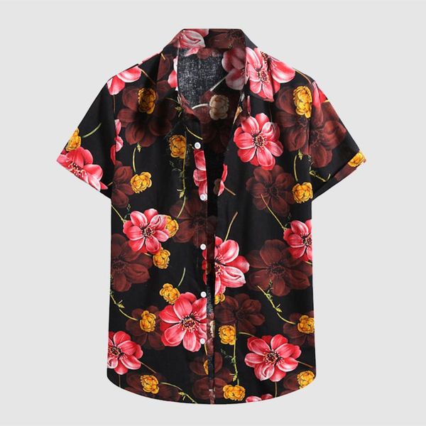 men's casual shirts floral print hawaiian shirt mens ethnic short sleeve blouse vintage turn-down collar hawaii camisa masculina, White;black
men's casual shirts floral print hawaiian shirt mens ethnic short sleeve blouse vintage turn-down collar hawaii camisa masculina, White;black