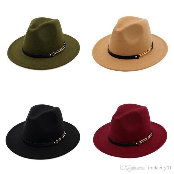 fashion felt wide brim hat female classic formal hats simplicity chain decoration fedora cap for women new pattern 8wf f2, Blue;gray
fashion felt wide brim hat female classic formal hats simplicity chain decoration fedora cap for women new pattern 8wf f2, Blue;gray