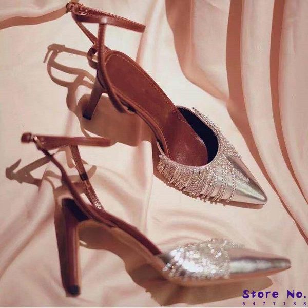 dress shoes european and american pointed toe rhinestone fringed women's sandals high heels, Black
dress shoes european and american pointed toe rhinestone fringed women's sandals high heels, Black