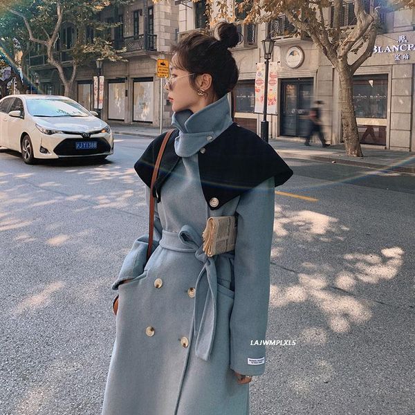 women's wool & blends 2021 elegant autumn winter fashion long woolen coat women thick warm shawl hit color double button lapel overcoat, Black
women's wool & blends 2021 elegant autumn winter fashion long woolen coat women thick warm shawl hit color double button lapel overcoat, Black