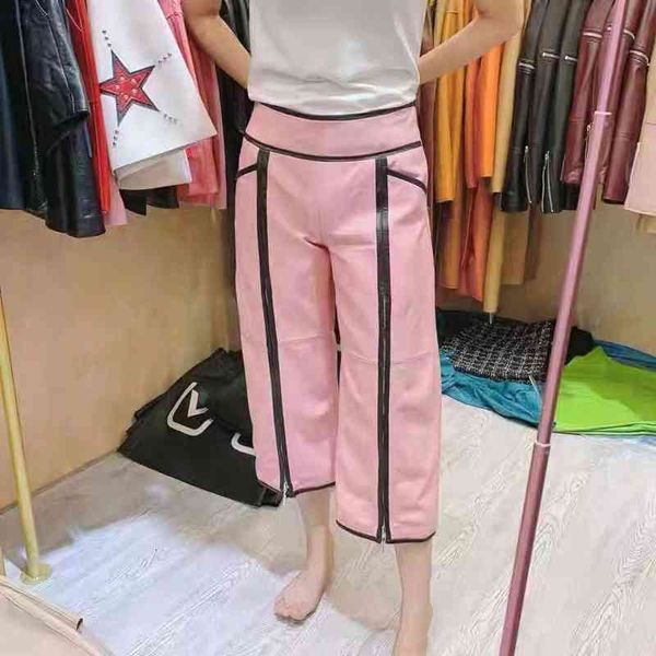 capris women pants 100% fashion natural genuine sheep leather crop jeans trousers pink, Black;white
capris women pants 100% fashion natural genuine sheep leather crop jeans trousers pink, Black;white