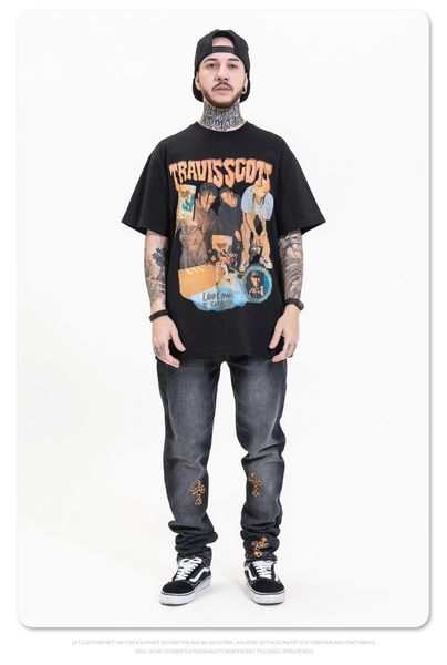 men's t-shirts 2021 european and american hip-hop rapper dark wind character printed oversize short-sleeved t-shirt man, White;black
men's t-shirts 2021 european and american hip-hop rapper dark wind character printed oversize short-sleeved t-shirt man, White;black