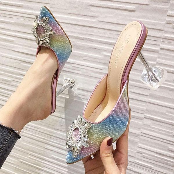 slippers bling crystal mules heels sandals plus size pointed toe rhinestone perspex spike woman wedding slides, Black
slippers bling crystal mules heels sandals plus size pointed toe rhinestone perspex spike woman wedding slides, Black