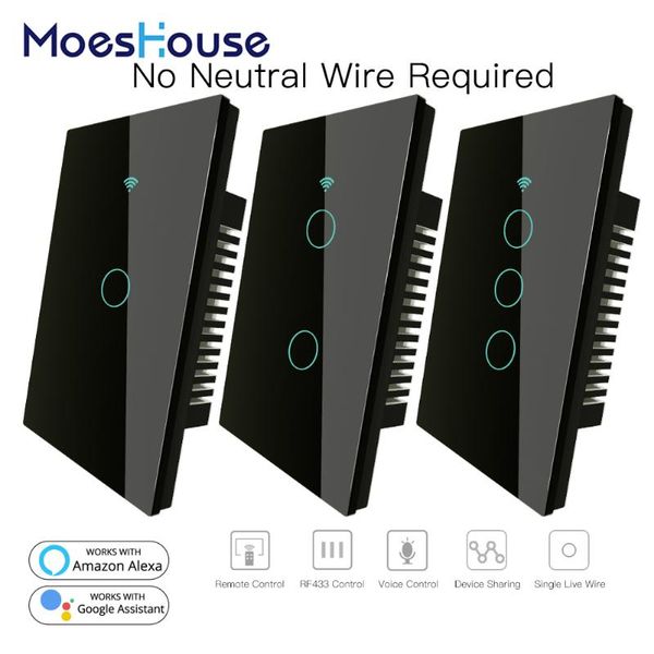 smart home control rf433 wifi wall touch switch no neutral wire needed single work with alexa google 170-250v
smart home control rf433 wifi wall touch switch no neutral wire needed single work with alexa google 170-250v