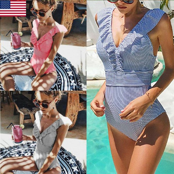 est v-neck summer stripe print off shoulder ruffle swimwear women swimsuit push up bathing high waist monokini two-piece suits
est v-neck summer stripe print off shoulder ruffle swimwear women swimsuit push up bathing high waist monokini two-piece suits