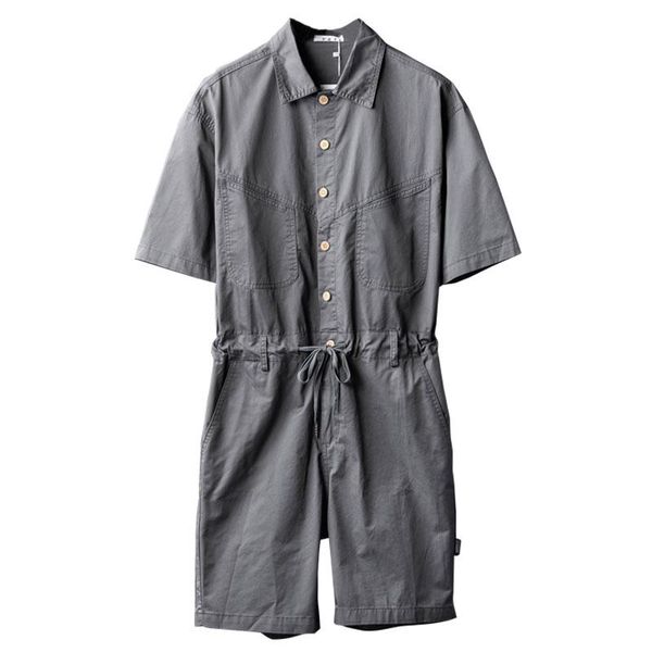 summer short sleeve jumpsuit men overalls lapel solid color drawstring tie waist comfortable casual gray green shorts pants men's, White;black
summer short sleeve jumpsuit men overalls lapel solid color drawstring tie waist comfortable casual gray green shorts pants men's, White;black