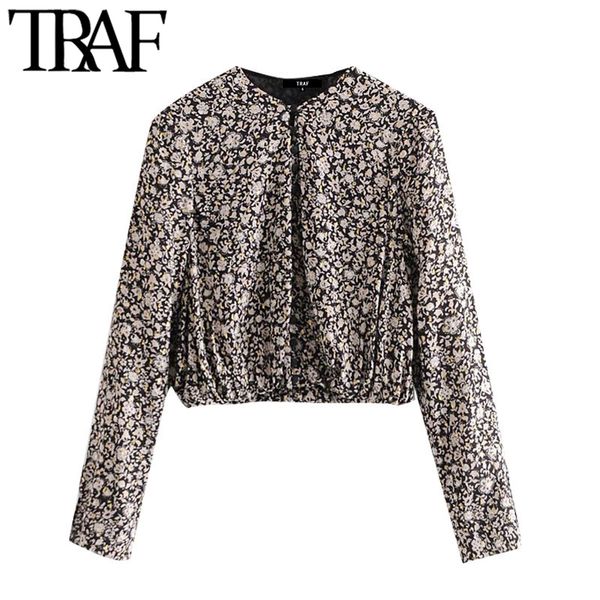 traf women fashion floral print cropped blouses vintage o neck long sleeve with slits female shirts blusas chic 210415, White
traf women fashion floral print cropped blouses vintage o neck long sleeve with slits female shirts blusas chic 210415, White