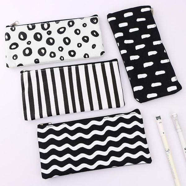 pencil bags coloffice simple black-white wavy striped case creative oxford cloth zipper bag students stationery storage1pc
pencil bags coloffice simple black-white wavy striped case creative oxford cloth zipper bag students stationery storage1pc