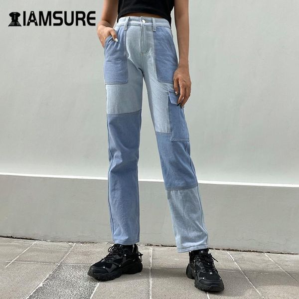 women's pants & capris iamsure kpop patchwork jeans y2k for women streetwear fashion high waisted pocket female denim straight trousers, Black;white
women's pants & capris iamsure kpop patchwork jeans y2k for women streetwear fashion high waisted pocket female denim straight trousers, Black;white