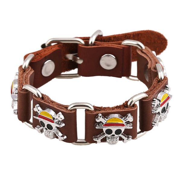 charm bracelets pirate skull leather bracelet two colors optional animation accessories, Golden;silver
charm bracelets pirate skull leather bracelet two colors optional animation accessories, Golden;silver