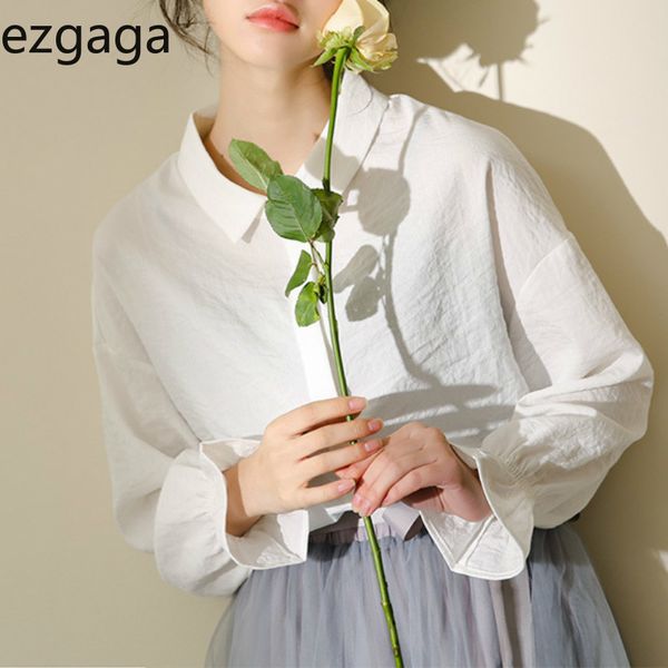 ezgaga elegant shirt and blouse sweet girl spring chic outwear base vintage collar long flare sleeve women white shirts 210430
ezgaga elegant shirt and blouse sweet girl spring chic outwear base vintage collar long flare sleeve women white shirts 210430