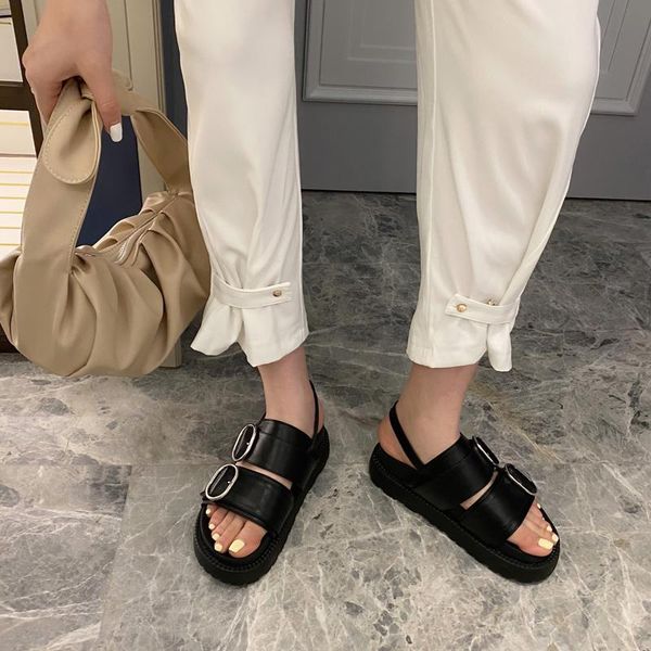 fashion buckle women sandals 2021 flat heels retro punk shoes for summer slippers office ymb148, Black
fashion buckle women sandals 2021 flat heels retro punk shoes for summer slippers office ymb148, Black