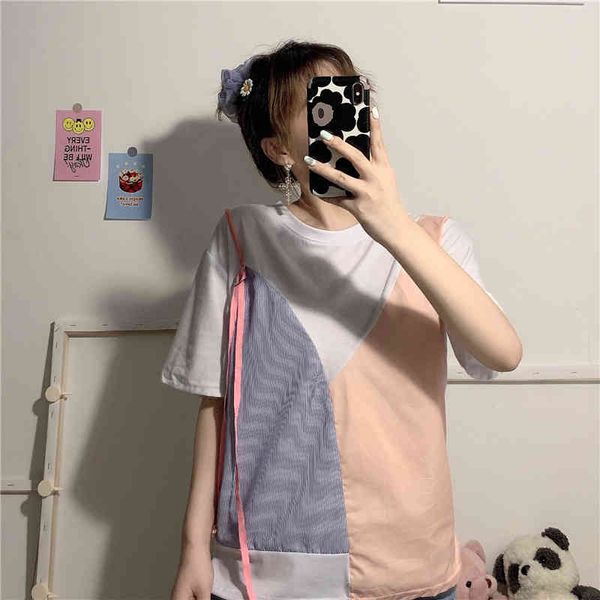 patchwork loose casual short sleeve women t-shirt spring autumn college wind female t-shirts 210522, White
patchwork loose casual short sleeve women t-shirt spring autumn college wind female t-shirts 210522, White