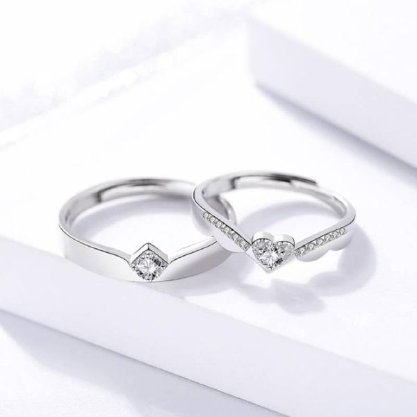 wedding rings s925 sterling silver heart-shaped couple ring open valentine's day jewelry, Slivery;golden
wedding rings s925 sterling silver heart-shaped couple ring open valentine's day jewelry, Slivery;golden