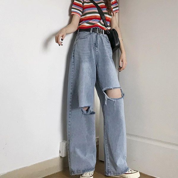 women's jeans fashion high waist ripped frayed denim women summer woman hip hop loose, Blue
women's jeans fashion high waist ripped frayed denim women summer woman hip hop loose, Blue