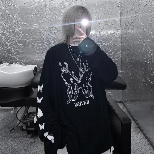 women's hoodies & sweatshirts hooded women aesthetic dark sweatshirt female sudaderas korean style harajuku retro butterfly loose kpop, Black
women's hoodies & sweatshirts hooded women aesthetic dark sweatshirt female sudaderas korean style harajuku retro butterfly loose kpop, Black
