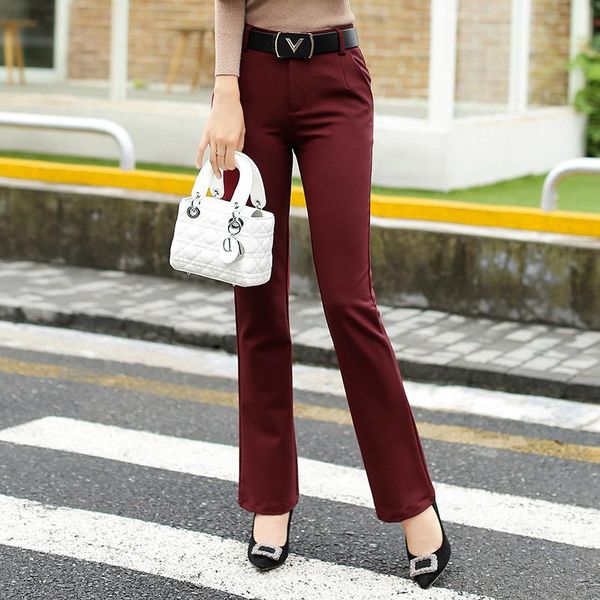 women's pants & capris spring high waist flare women office ol style work wear skinny female vintage trousers, Black;white
women's pants & capris spring high waist flare women office ol style work wear skinny female vintage trousers, Black;white