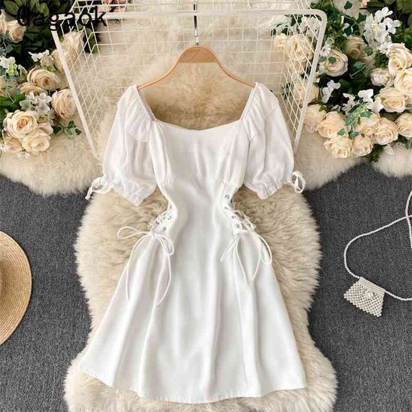 bandage dresses women summer square collar puff sleeve vintage solid mini dress slim wild vestido feminino 210531, Black;gray
bandage dresses women summer square collar puff sleeve vintage solid mini dress slim wild vestido feminino 210531, Black;gray