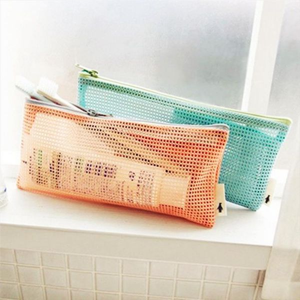 1pcs novelty portable mesh women cosmetic bag toothbrush pencil lipstick makeup storage organizer light purse pouch
1pcs novelty portable mesh women cosmetic bag toothbrush pencil lipstick makeup storage organizer light purse pouch