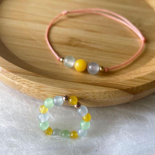 earrings & necklace women beads jewelry set girl handmade yellow agate elastic rings minimalist blue green natural stones wax cord bracelets, Silver
earrings & necklace women beads jewelry set girl handmade yellow agate elastic rings minimalist blue green natural stones wax cord bracelets, Silver