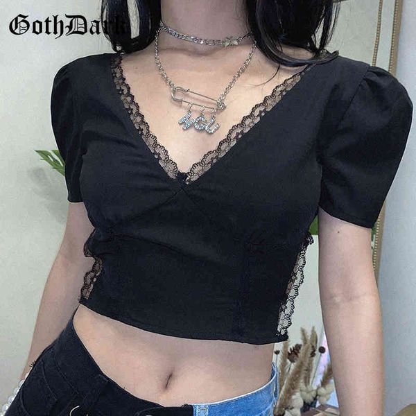 goth dark gothic bodycon lace women summer crop black backless mesh bandage female clothes fashion vintage e-girl tee y0508, White
goth dark gothic bodycon lace women summer crop black backless mesh bandage female clothes fashion vintage e-girl tee y0508, White