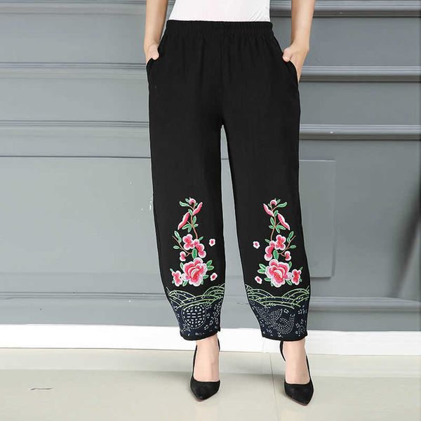 women's pants & capris high waist women plus size baggy black cotton linen embroidery ladies trousers casual hc0v, Black;white
women's pants & capris high waist women plus size baggy black cotton linen embroidery ladies trousers casual hc0v, Black;white