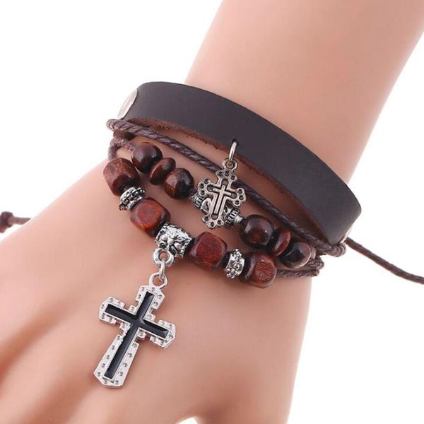 charm bracelets vintage style multi layered genuine leather bracelet men women bangle cross accessories cuff pulseras mujer, Golden;silver
charm bracelets vintage style multi layered genuine leather bracelet men women bangle cross accessories cuff pulseras mujer, Golden;silver