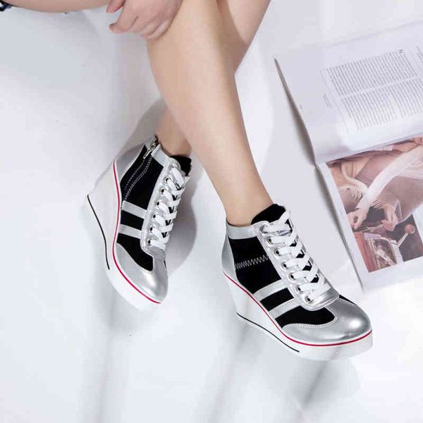 dress shoes women wedge mesh platform casual sneakers side zip lace cake heel booties 8cm height increased canvas stitching color, Black
dress shoes women wedge mesh platform casual sneakers side zip lace cake heel booties 8cm height increased canvas stitching color, Black