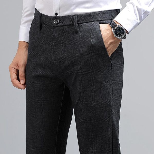 casual pants men's spring/autumn trend slim plaid fashion business office travel, Black
casual pants men's spring/autumn trend slim plaid fashion business office travel, Black