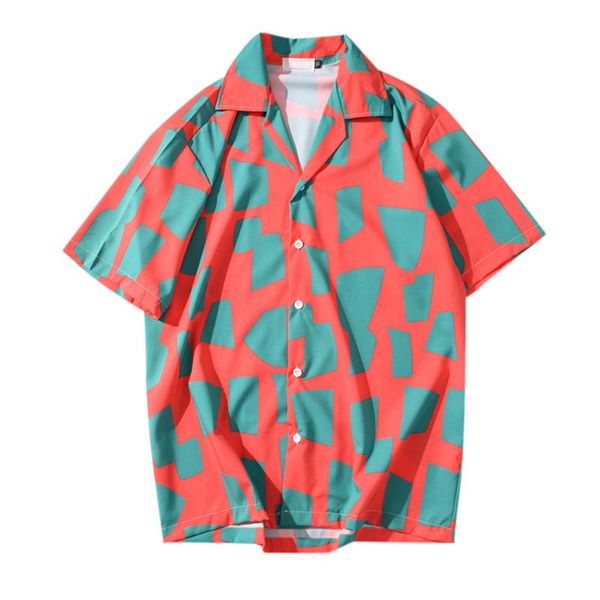 men's casual shirts loose printed striped beach fashion blouse retro shirt short sleeve holiday chemise homme l0401, White;black
men's casual shirts loose printed striped beach fashion blouse retro shirt short sleeve holiday chemise homme l0401, White;black