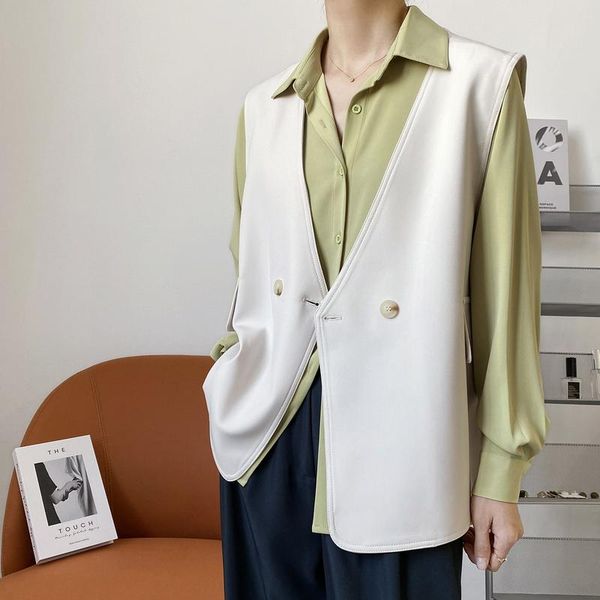 women's vests fall fashion loose sleeveless solid color single button v-neck woman office lady high street female blazers vest vintage, Black;white
women's vests fall fashion loose sleeveless solid color single button v-neck woman office lady high street female blazers vest vintage, Black;white