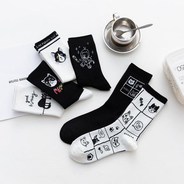 socks & hosiery black and white cute cat women middle tube crew japanese korean harajuku skateboard, Black;white
socks & hosiery black and white cute cat women middle tube crew japanese korean harajuku skateboard, Black;white