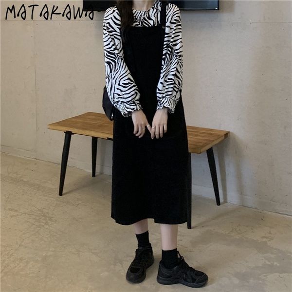 matakawa french black corduroy women dress temperament square collar femme robe outer wear suspender long vestido 210513, Black;gray
matakawa french black corduroy women dress temperament square collar femme robe outer wear suspender long vestido 210513, Black;gray