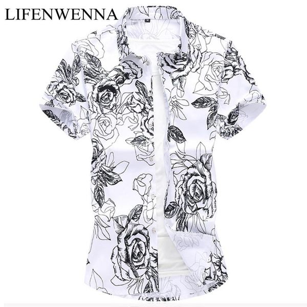 short sleeve men shirt hawaiian casual male fit summer pattern shirts flamingos cotton mens dress plus 6xl 7xl men's, White;black
short sleeve men shirt hawaiian casual male fit summer pattern shirts flamingos cotton mens dress plus 6xl 7xl men's, White;black