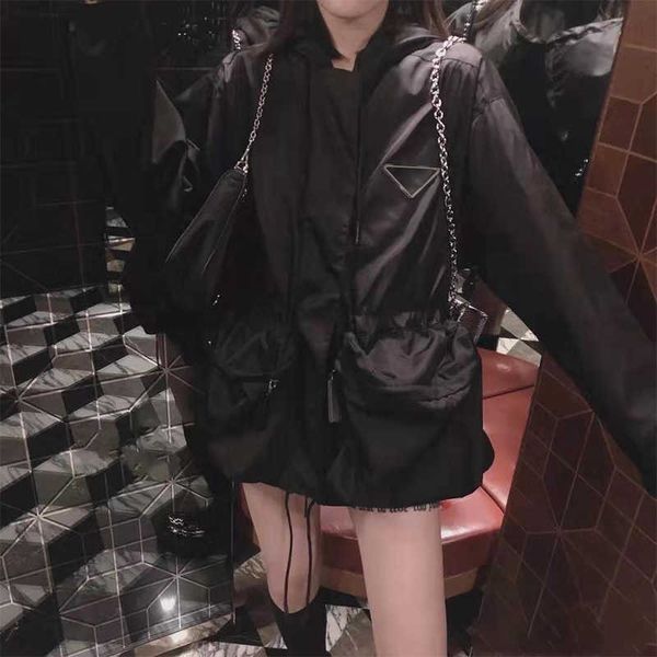 women medium long hooded jacket fashion black windbreaker casual coat waist down clothing size s-xl, Black;brown
women medium long hooded jacket fashion black windbreaker casual coat waist down clothing size s-xl, Black;brown