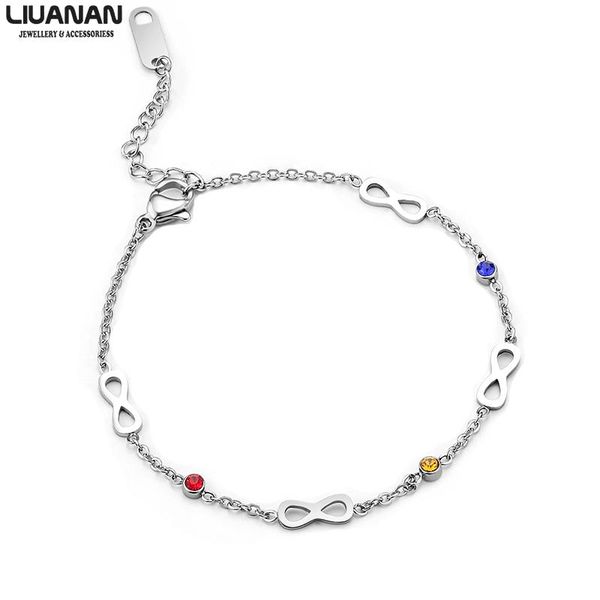 link, chain infinity bracelet for friends women girls colorful cz zircon stainless steel jewelry gift sisters mom, Black
link, chain infinity bracelet for friends women girls colorful cz zircon stainless steel jewelry gift sisters mom, Black