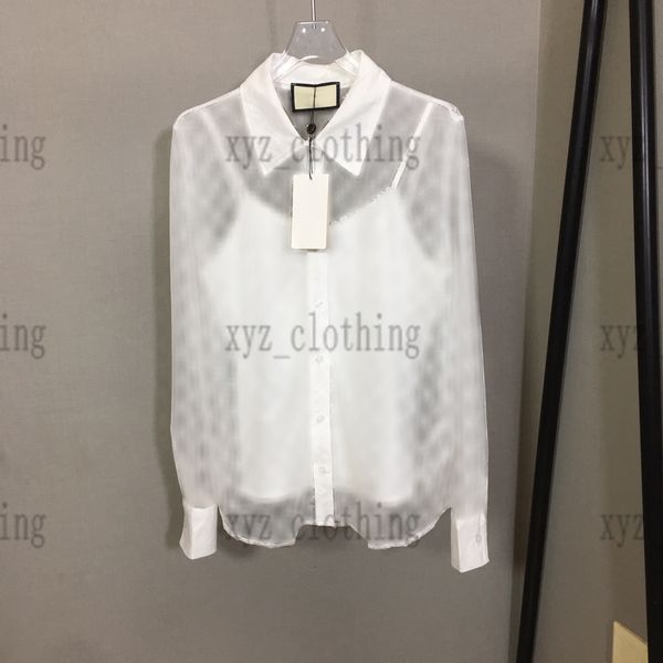 women's blouses and shirts 2022 summer mesh perspective polo shirts long sleeve with sling lining designer blouse size sml women clothi, White
women's blouses and shirts 2022 summer mesh perspective polo shirts long sleeve with sling lining designer blouse size sml women clothi, White