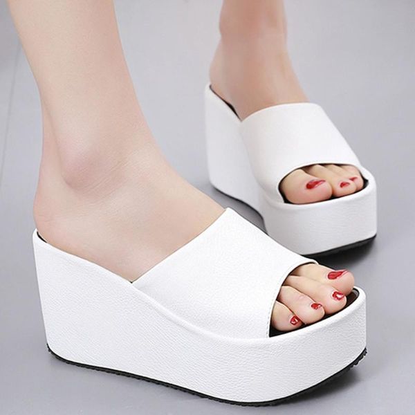 women slippers fashion summer high heel solid color non-slip beach flops slipper platform wedges shoes light sandals, Black
women slippers fashion summer high heel solid color non-slip beach flops slipper platform wedges shoes light sandals, Black