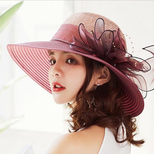 wide brim hats solid color sun for women birm panama beach hat summer girls bucket caps women's flowers bone chapeu feminino dnn6, Blue;gray
wide brim hats solid color sun for women birm panama beach hat summer girls bucket caps women's flowers bone chapeu feminino dnn6, Blue;gray