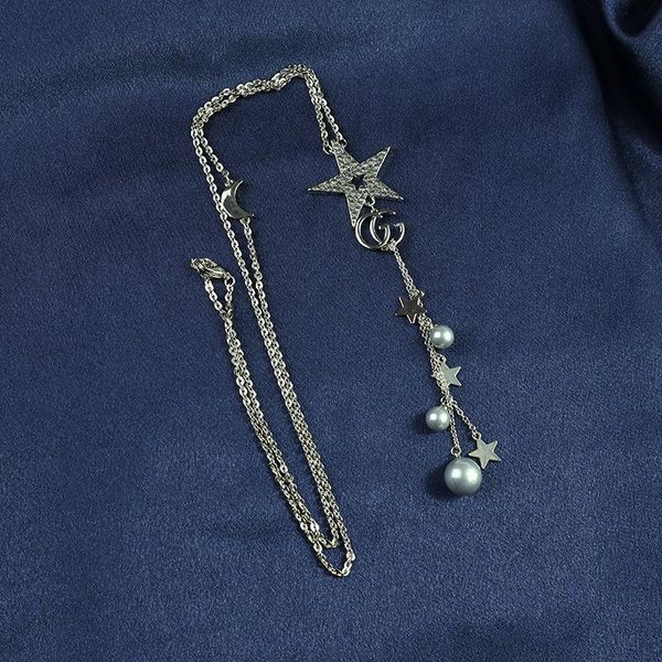 chokers 1pc/bag korean fashion moon star pentagram beauty ladies necklace for women pendant jewelry chain ornaments sweater xl0013, Golden;silver
chokers 1pc/bag korean fashion moon star pentagram beauty ladies necklace for women pendant jewelry chain ornaments sweater xl0013, Golden;silver