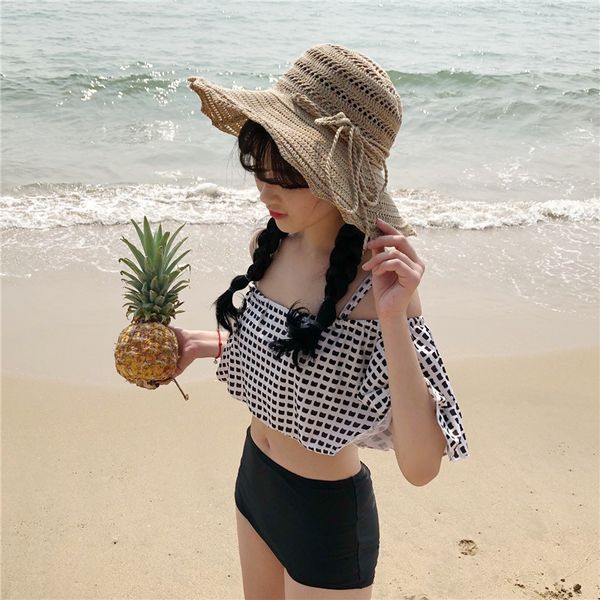 sun straw summer female beach hat sun proof foldable cotton knitting gear edge hat, Blue;gray
sun straw summer female beach hat sun proof foldable cotton knitting gear edge hat, Blue;gray
